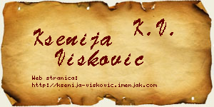 Ksenija Višković vizit kartica